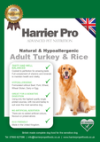 Natural & Hypoallergenic Turkey & Rice Adult Dog Food - Harrier Pro Pet Foods.co.uk