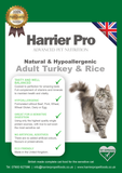 Natural and Hypoallergenic Turkey and Rice Adult Cat Food - Harrier Pro Pet Foods.co.uk