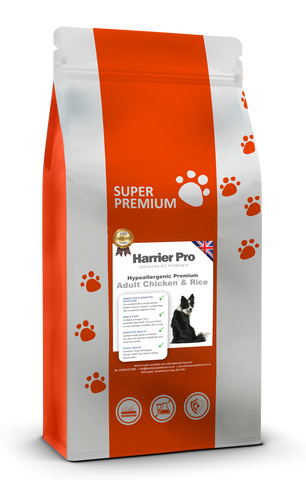 Hypoallergenic Chicken and Rice Adult Dog Food - Harrier Pro Pet Foods.co.uk