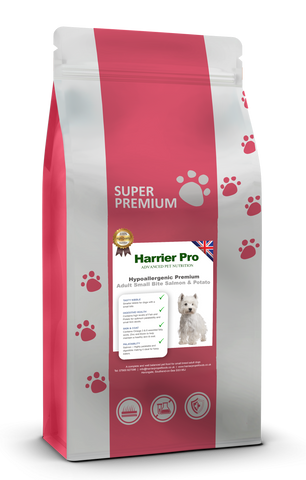 Hypoallergenic Salmon and Potato Small Breed Adult Dog Food - Harrier Pro Pet Foods.co.uk