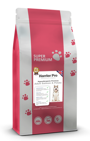 Hypoallergenic Salmon and Potato Adult Dog Food - Harrier Pro Pet Foods.co.uk