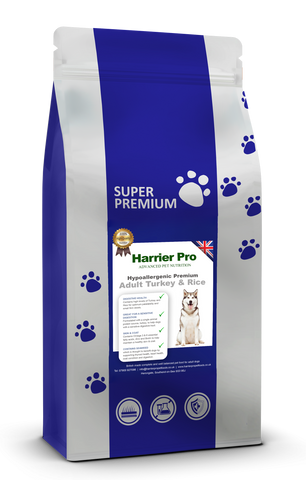 Hypoallergenic Turkey and Rice Adult Dog Food - Harrier Pro Pet Foods.co.uk