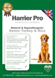 Natural & Hypoallergenic Turkey & Rice Senior Light Dog Food - Harrier Pro Pet Foods.co.uk